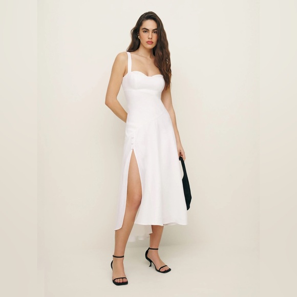 NWT Reformation Bekki Linen Dress in White | size 8 - Picture 6 of 6